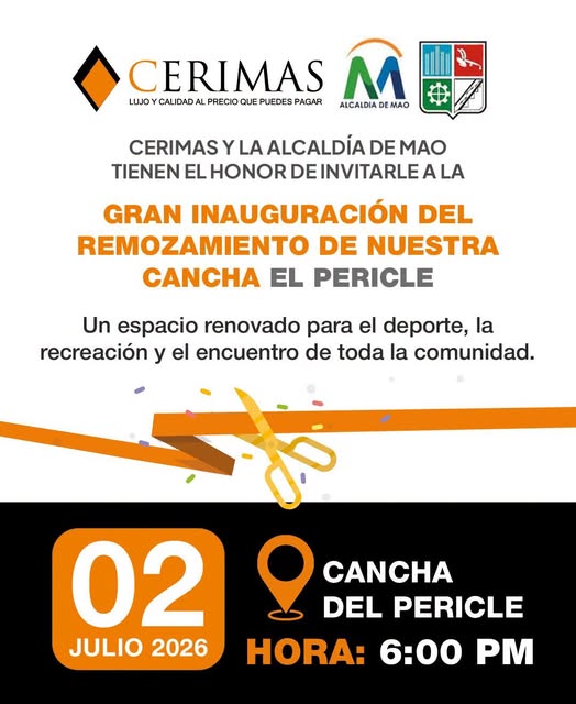 Alcaldía de Mao y CERIMAS Inauguran Cancha El Pericle